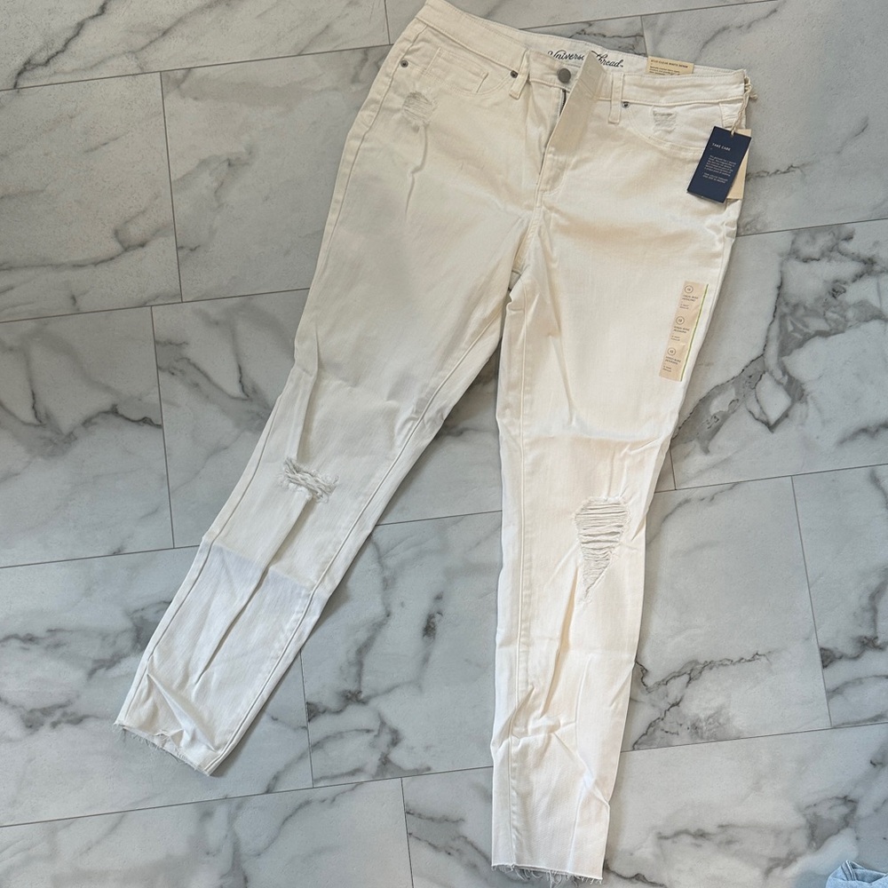 Universal Thread White Ripped Skinny Jeans